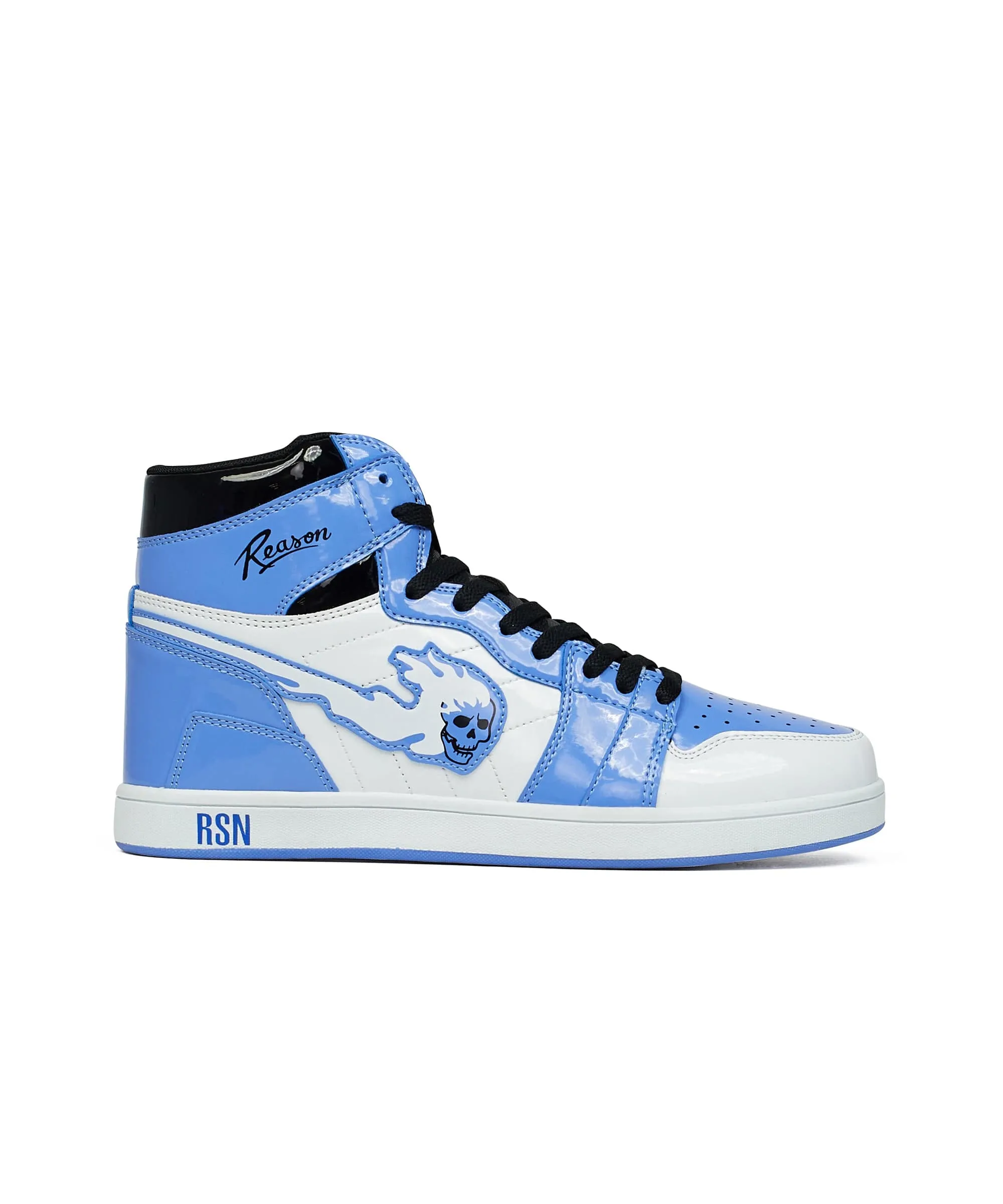 Flaming Skull Sneakers - Light Blue