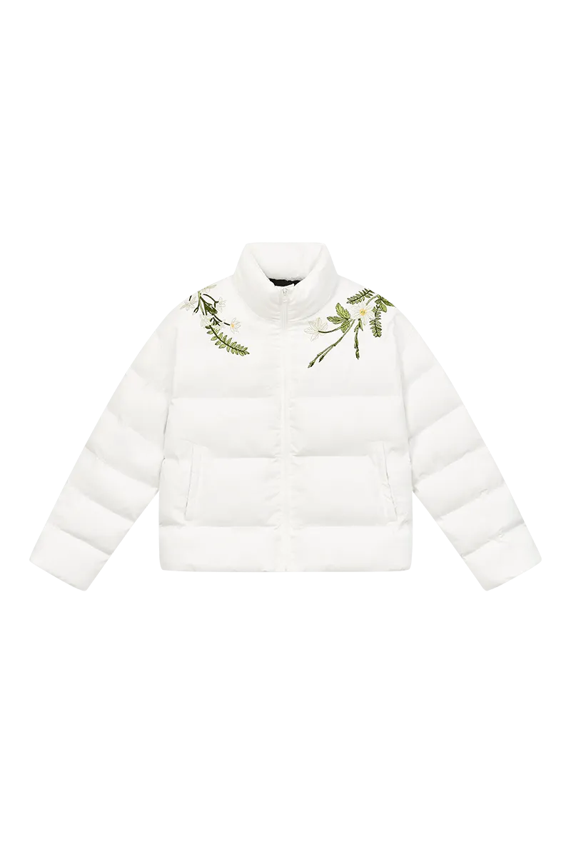 Floral Embroidered Loose Padded Jacket