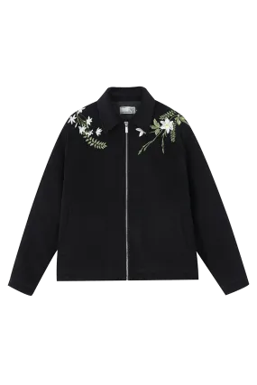 Floral Embroidered Wool Jacket