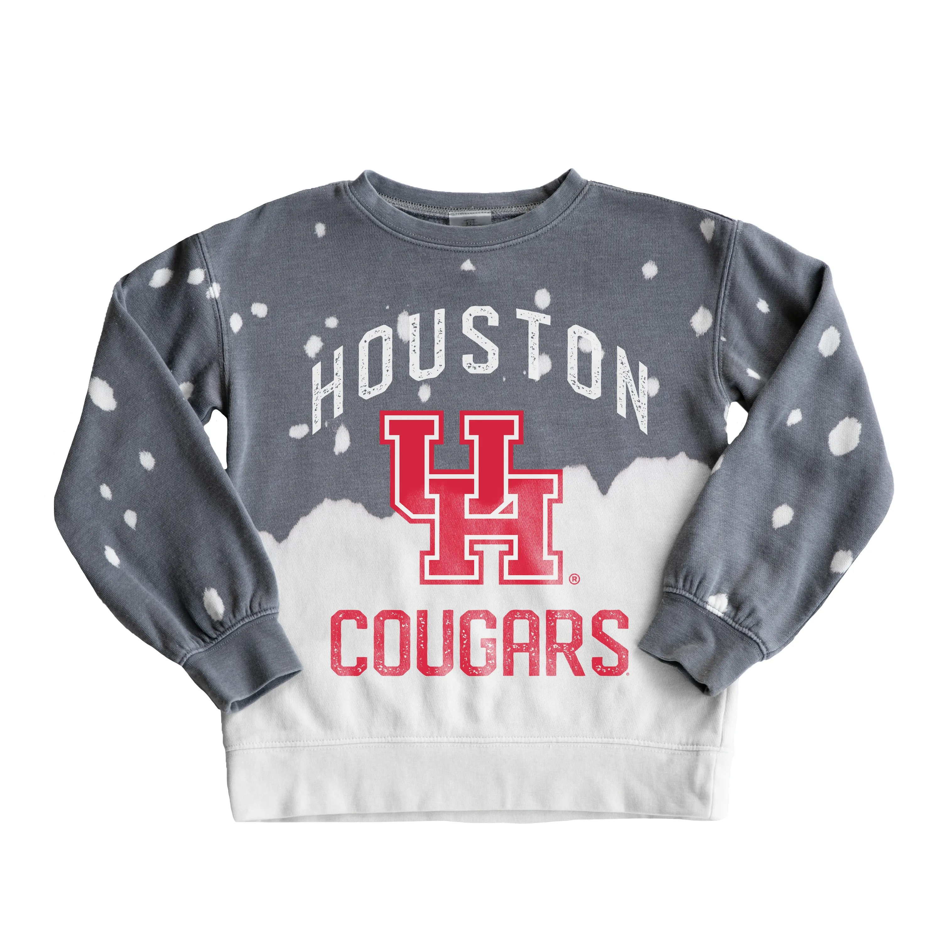 Gameday Couture Houston Cougars Girls Youth Gray Faded Pullover Sweatshirt