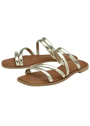 Gold Leather Tain Sandals by Ravel | Look Again