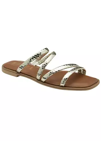 Gold Leather Tain Sandals by Ravel | Look Again