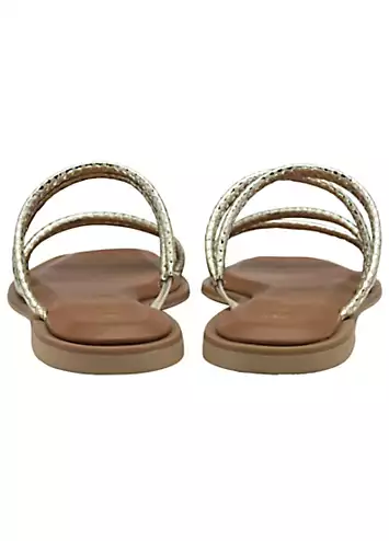 Gold Leather Tain Sandals by Ravel | Look Again