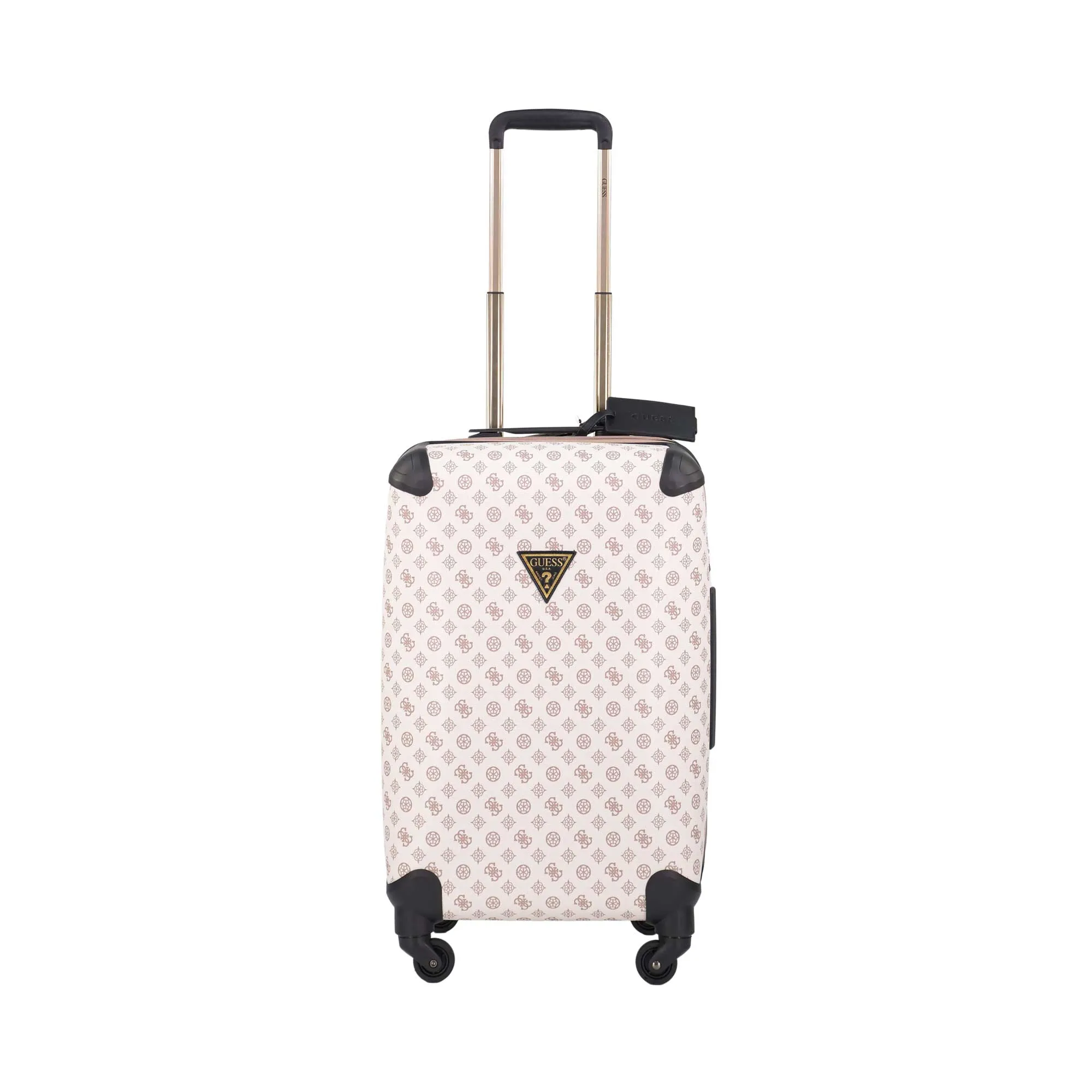 Guess Wilder Cream Carry-On Hard Luggage, Size 55 Cm