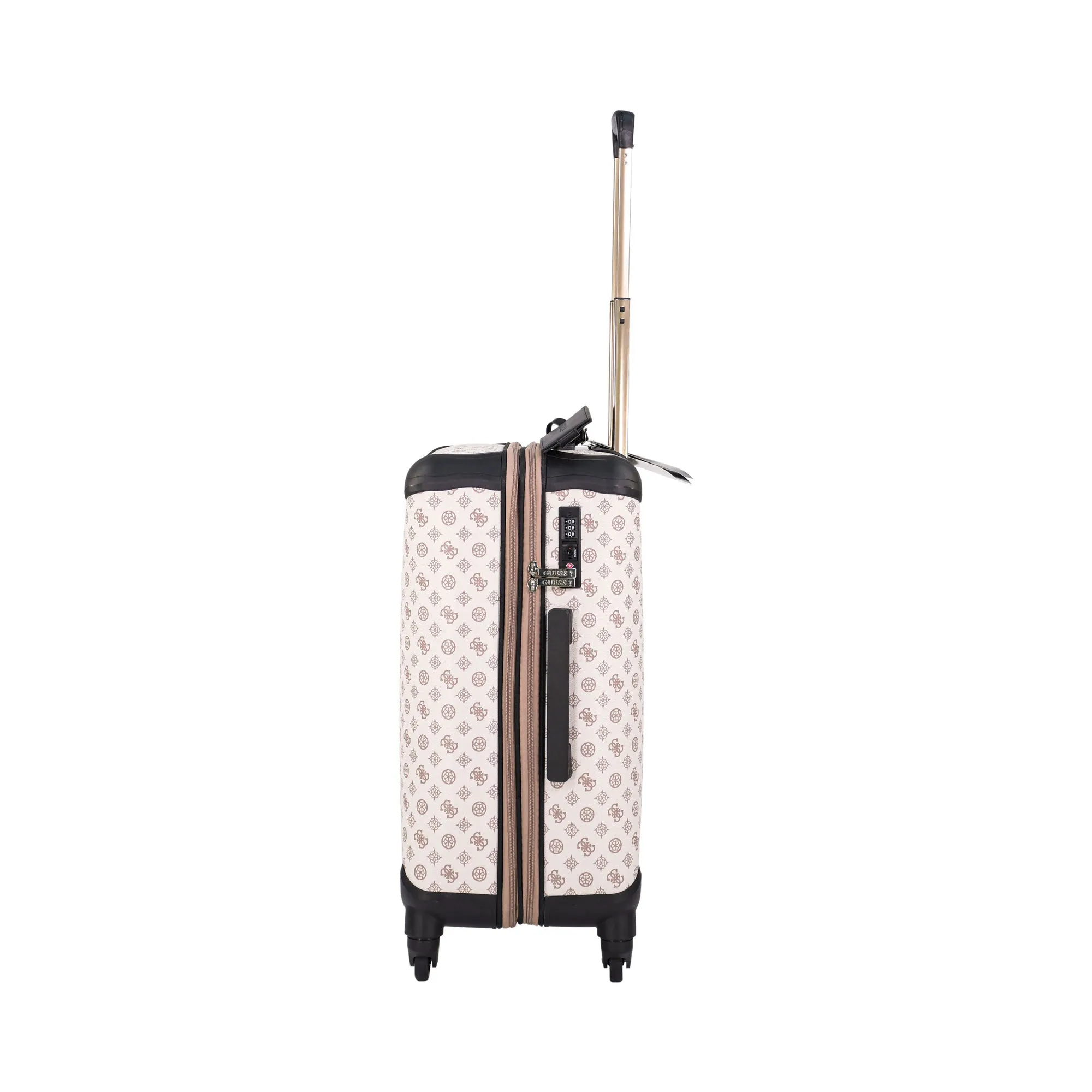 Guess Wilder Cream Carry-On Hard Luggage, Size 55 Cm