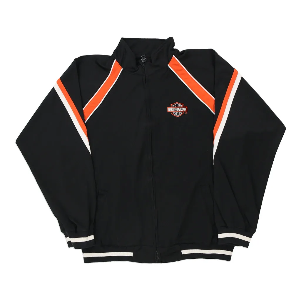 Harley Davidson Spellout Jacket - XL Black Polyester