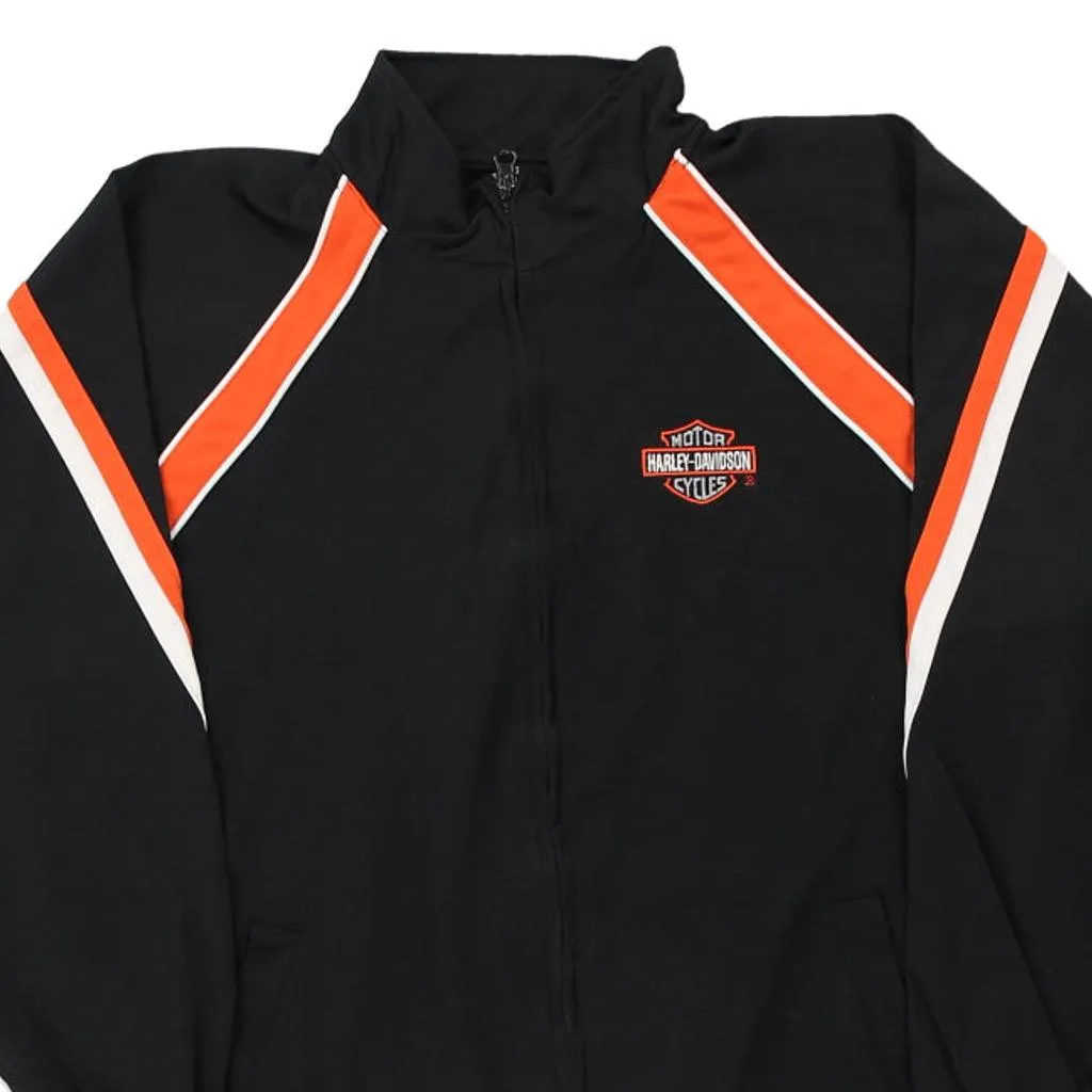 Harley Davidson Spellout Jacket - XL Black Polyester