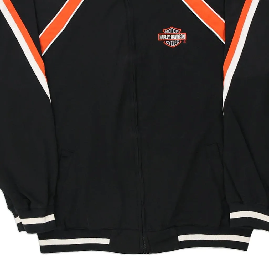 Harley Davidson Spellout Jacket - XL Black Polyester