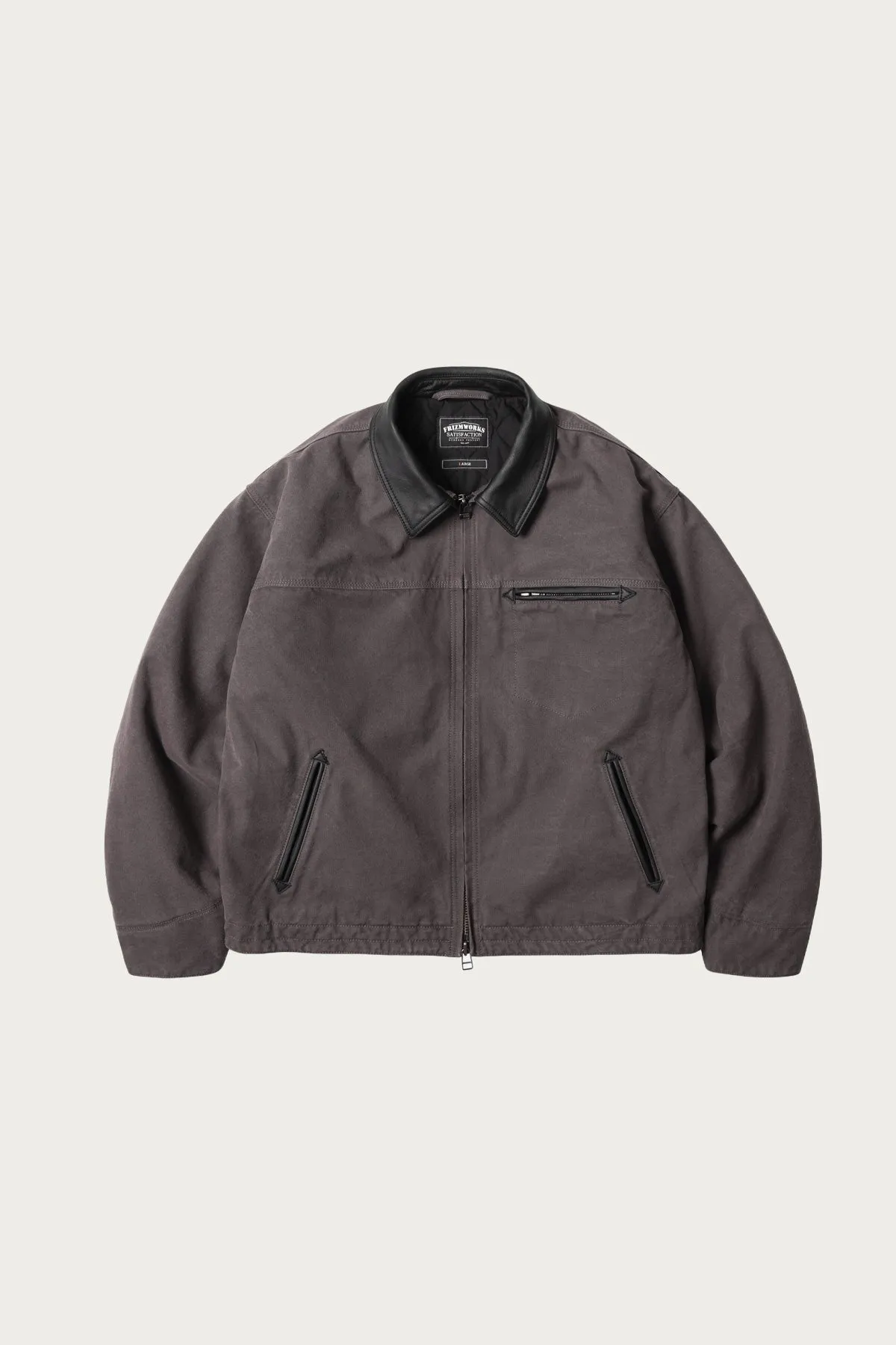 Heavy Canvas Destroyed Work Jacket - Mud