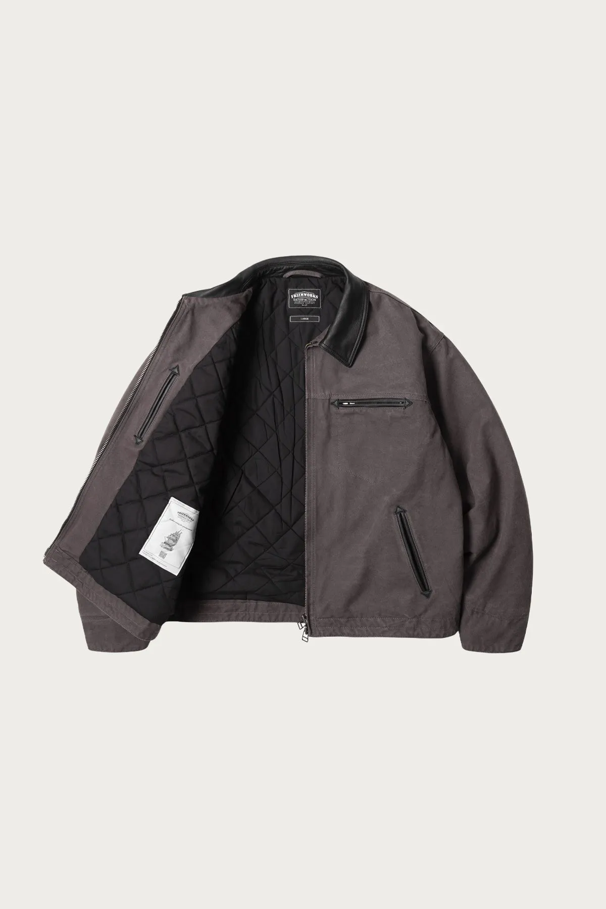 Heavy Canvas Destroyed Work Jacket - Mud