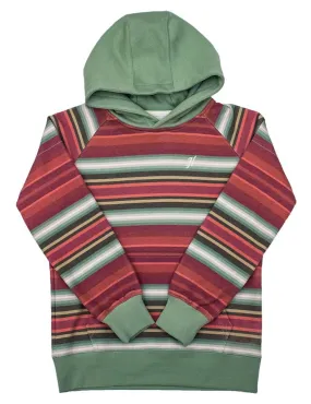 Hooey Feliz Pink/Green Serape Hoodie for Women