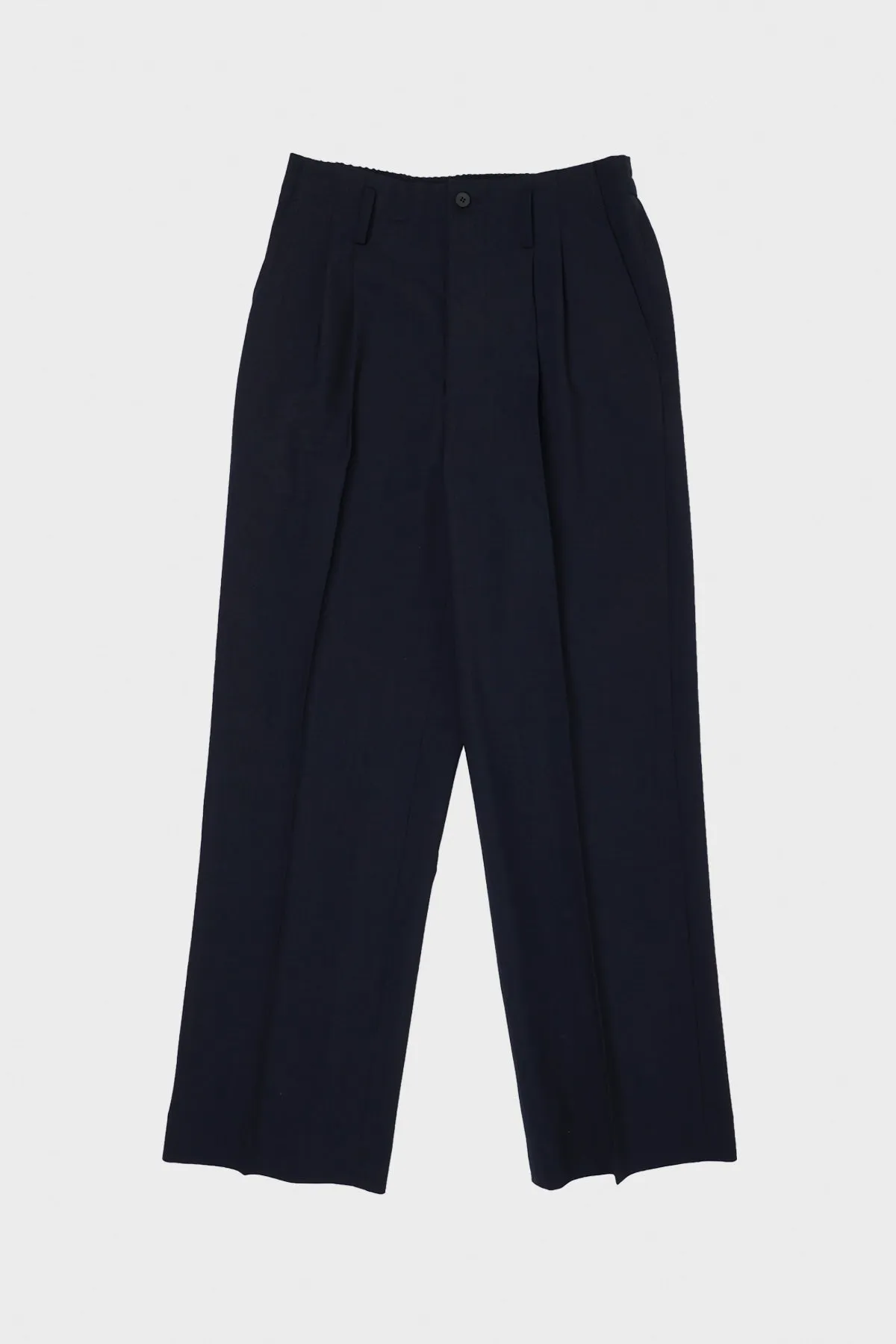 Hopsack Wide & Easy Trousers - Navy