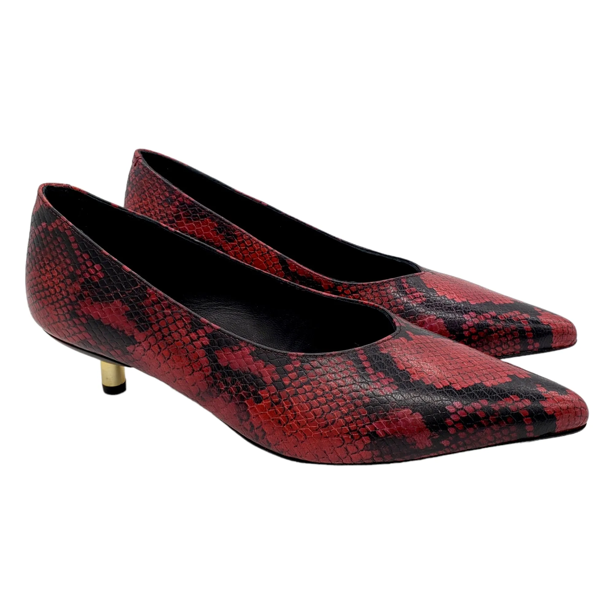 Hush Red Snake Peplow Court Shoes