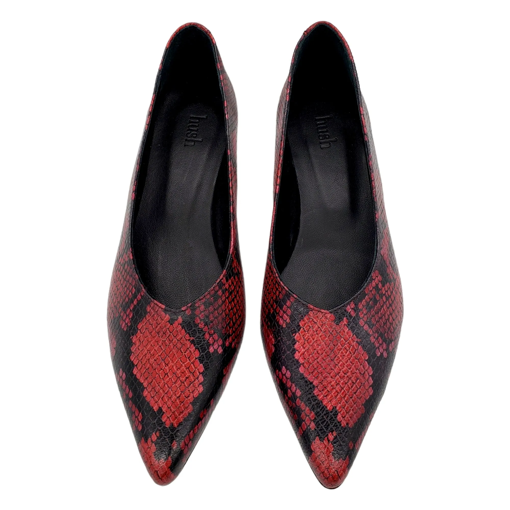 Hush Red Snake Peplow Court Shoes