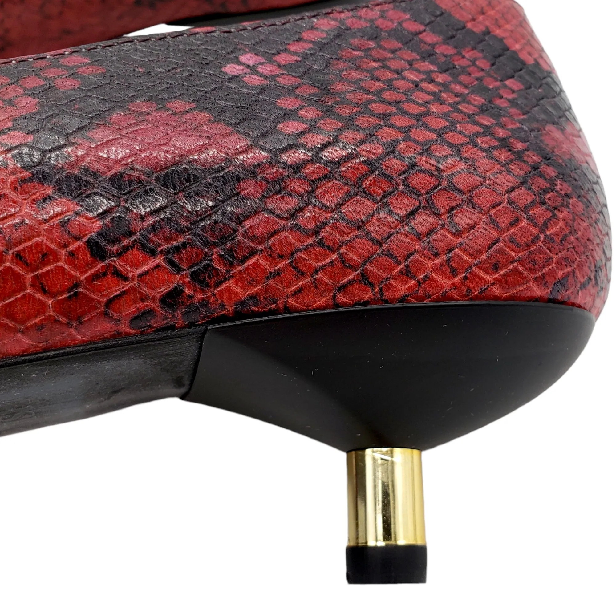 Hush Red Snake Peplow Court Shoes