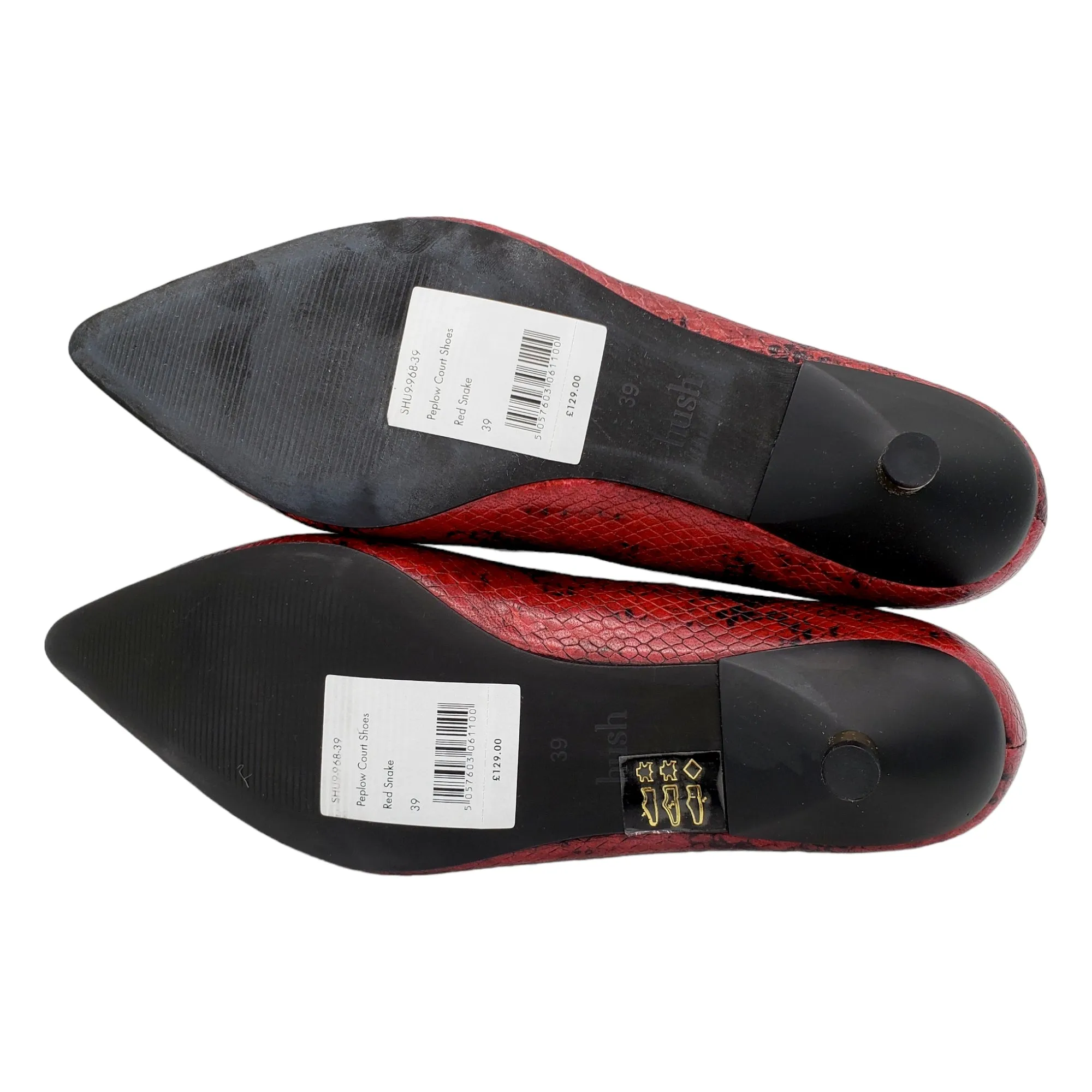 Hush Red Snake Peplow Court Shoes