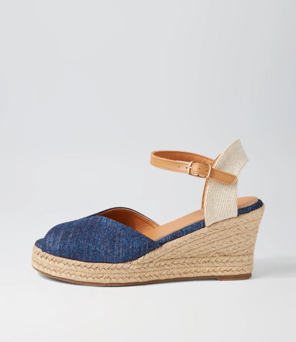 I LOVE BILLY Bonkle Dark Blue Multi Sandals