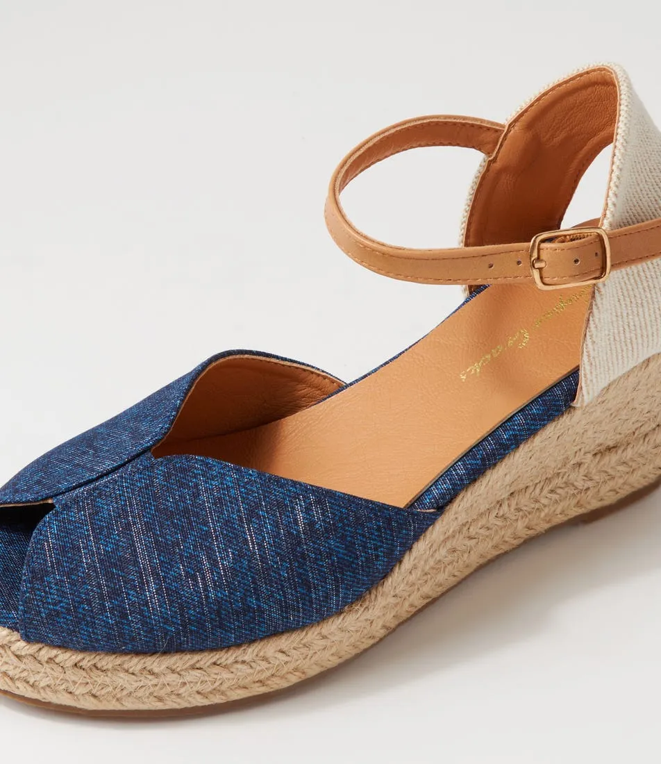 I LOVE BILLY Bonkle Dark Blue Multi Sandals