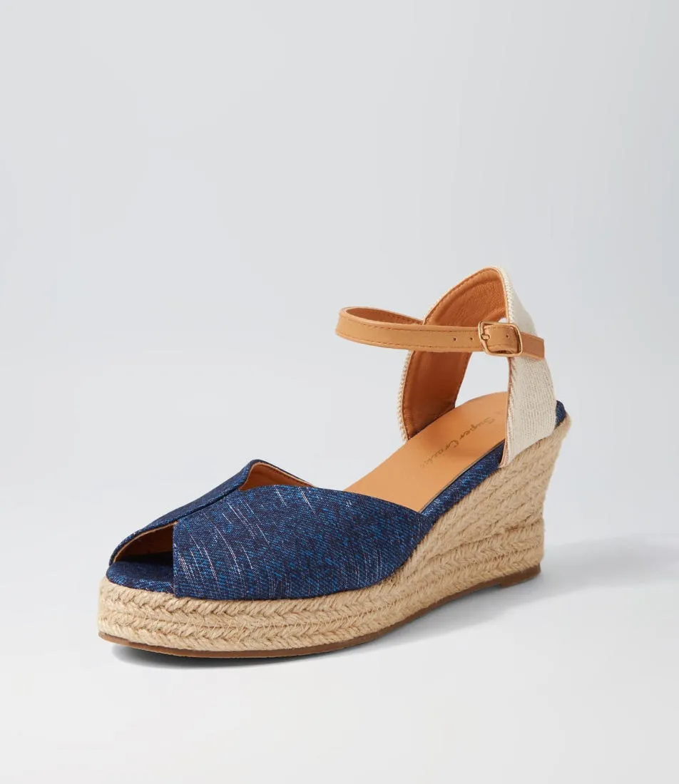 I LOVE BILLY Bonkle Dark Blue Multi Sandals