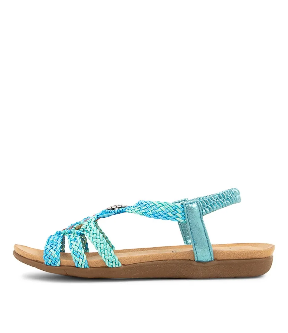 I LOVE BILLY Fiorente Aqua Jade Multi Sandals