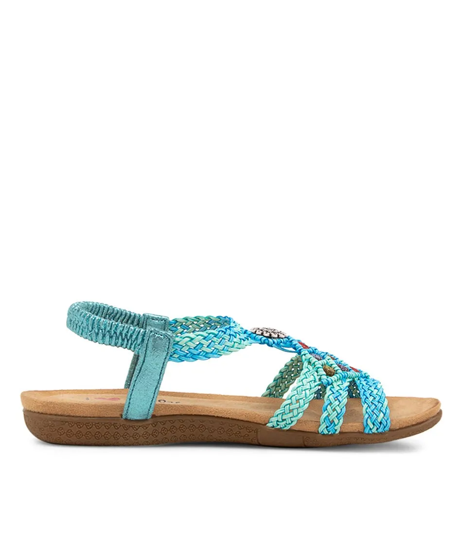 I LOVE BILLY Fiorente Aqua Jade Multi Sandals