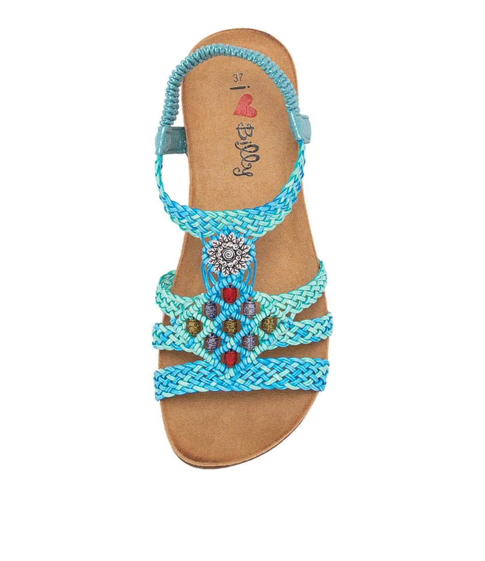 I LOVE BILLY Fiorente Aqua Jade Multi Sandals