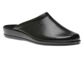 Jerry Black Leather Slipper