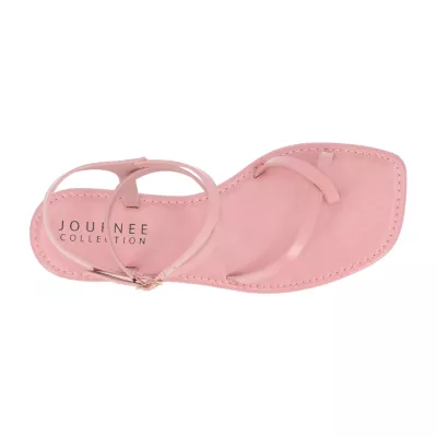 Journee Collection Womens Charra Ankle Strap Flat Sandals