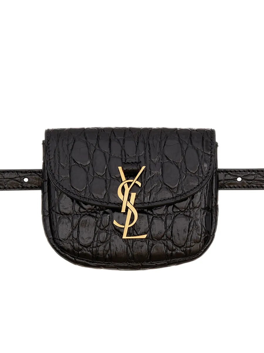 Kaia Belt Bag in Crocodile-embossed Shiny Leather