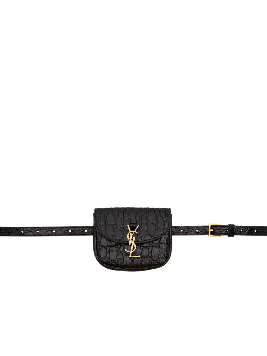 Kaia Belt Bag in Crocodile-embossed Shiny Leather