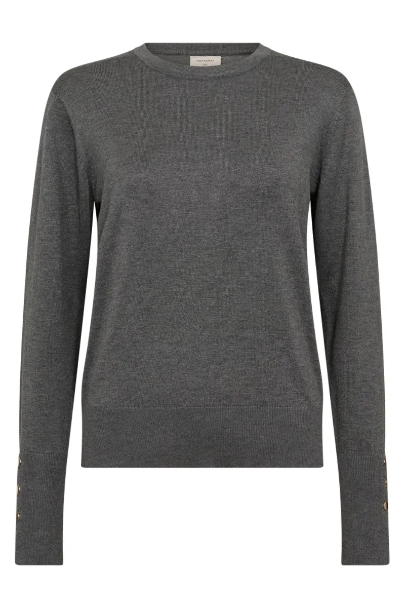 Katie Pullover | Dark grey melange | Strik fra Freequent