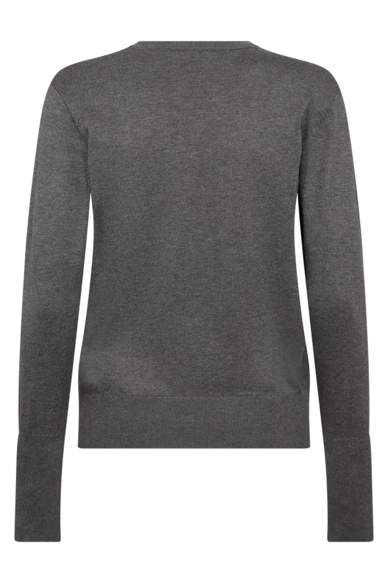 Katie Pullover | Dark grey melange | Strik fra Freequent