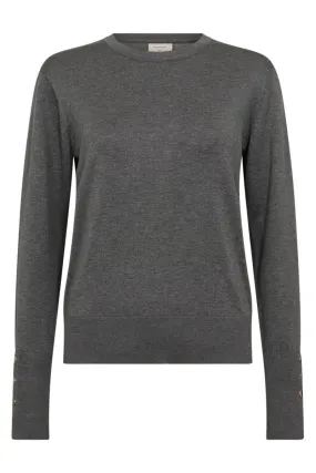 Katie Pullover | Dark grey melange | Strik fra Freequent