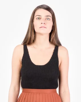 Knitted Tank Top in Black