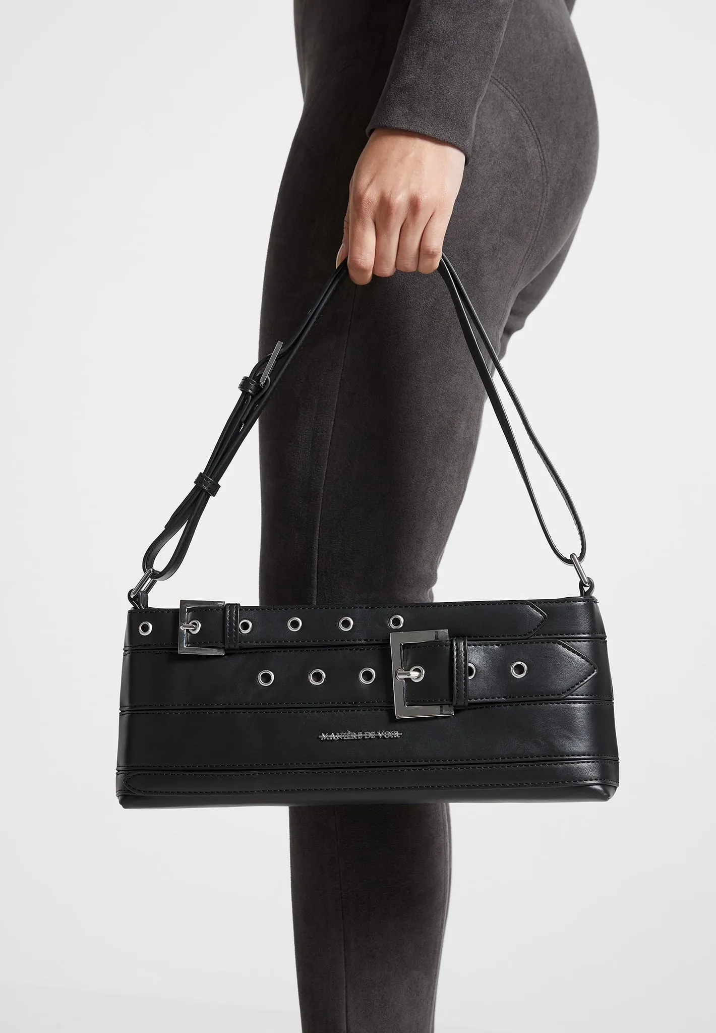 Leather Eiffel Belt Bag - Black