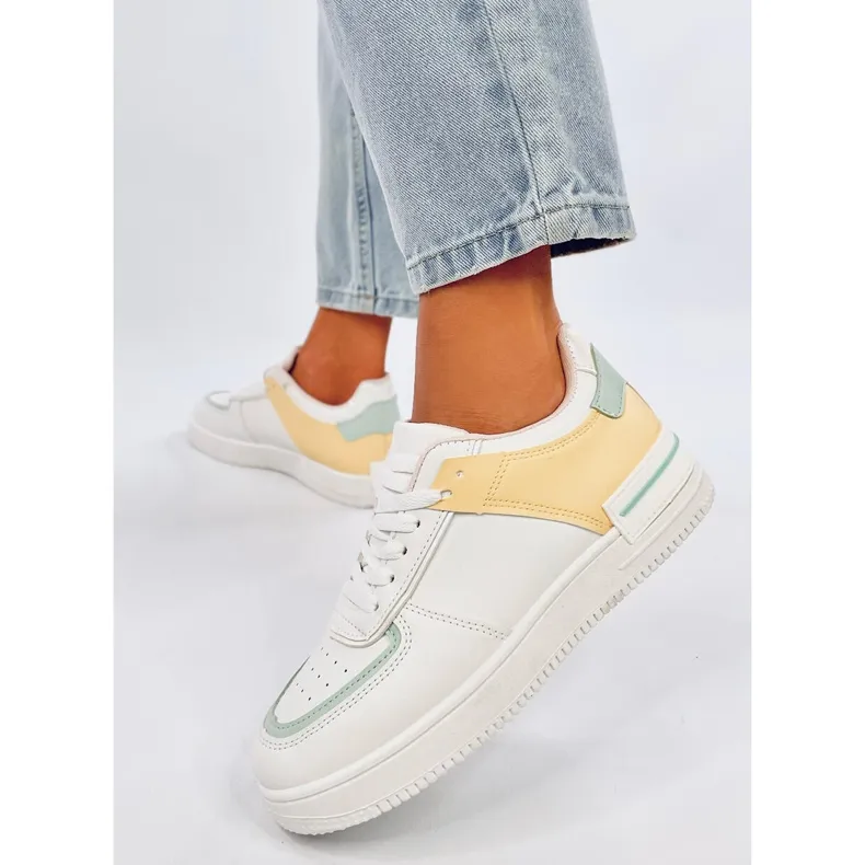 Libby Yellow Trainers white