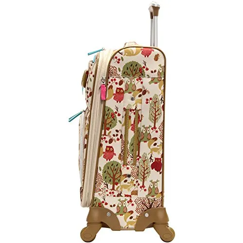 Lily Bloom Carry On Expandable Design Pattern Luggage With Spinner Wheels For Woman (20in, Forest)