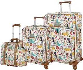 Lily Bloom Furry Friends 3-Piece Under Seat Luggage Set 