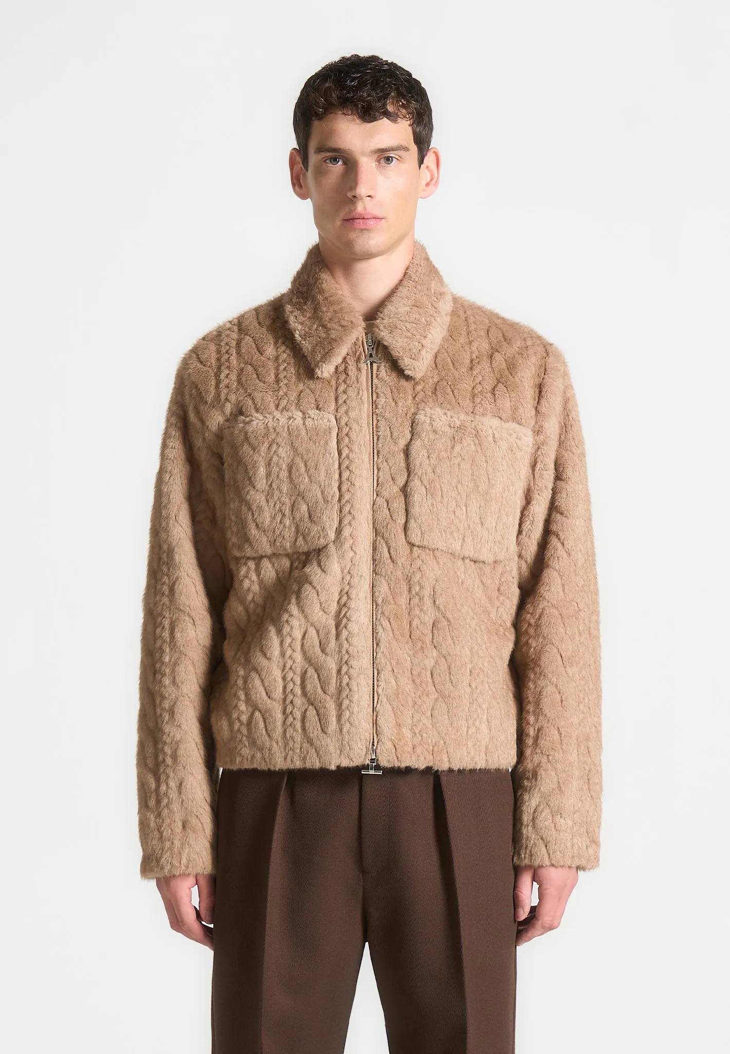 Limited Edition Plush Cable Jacket - Taupe