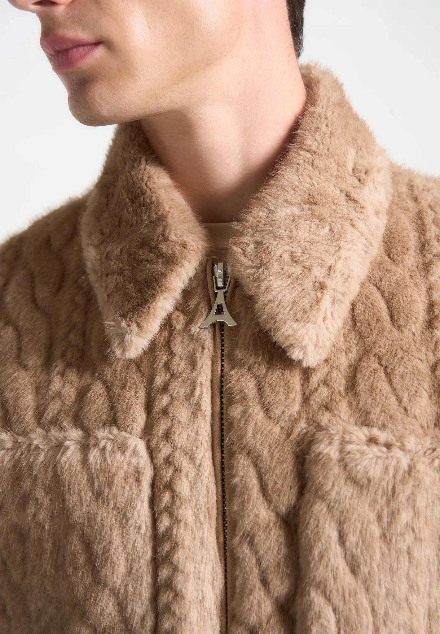 Limited Edition Plush Cable Jacket - Taupe