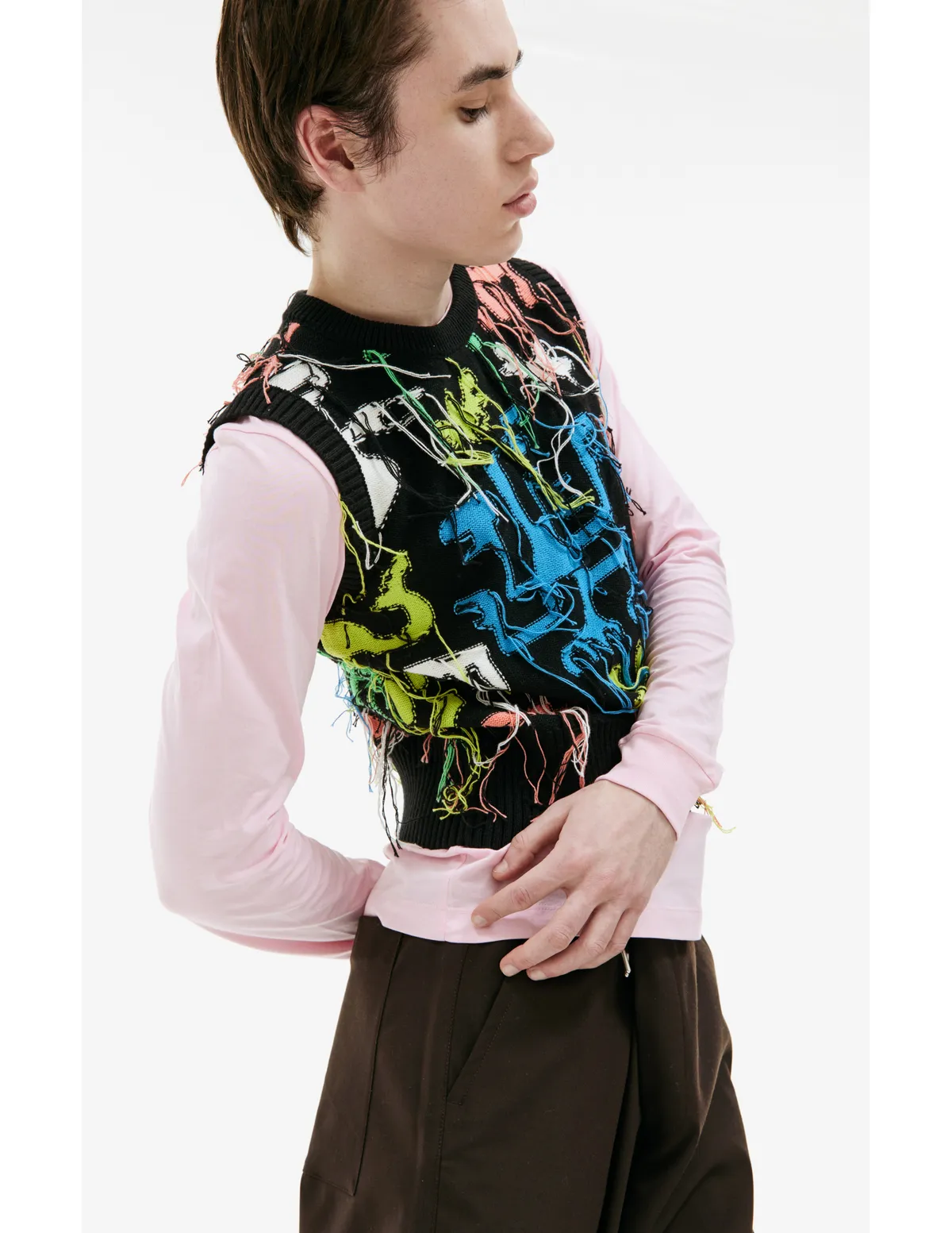 LOVERBOY Intarsia Knit Vest - Print