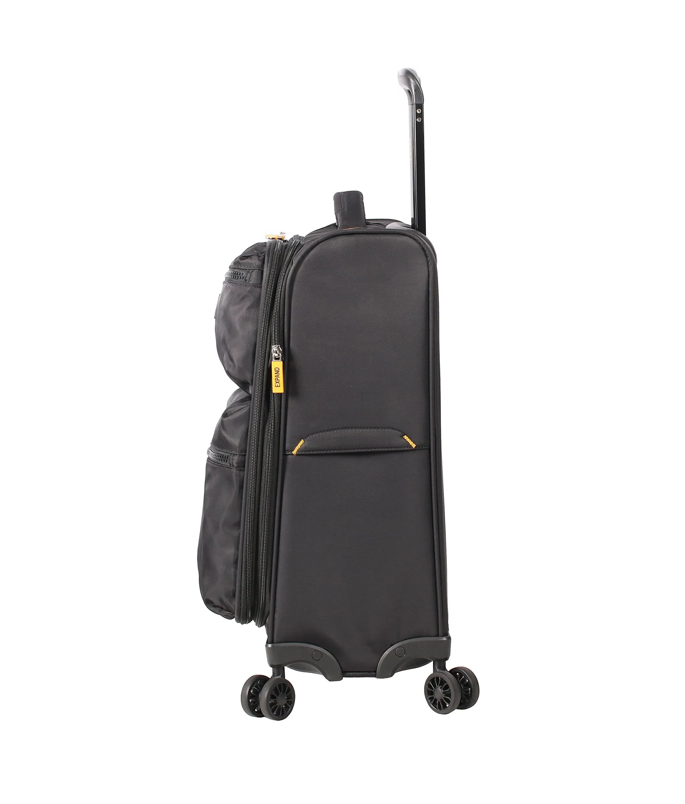 Lucas Ultra Lightweight Carry On Softside 20 inch Expandable Luggage With Spinner Wheels (20in, Black)