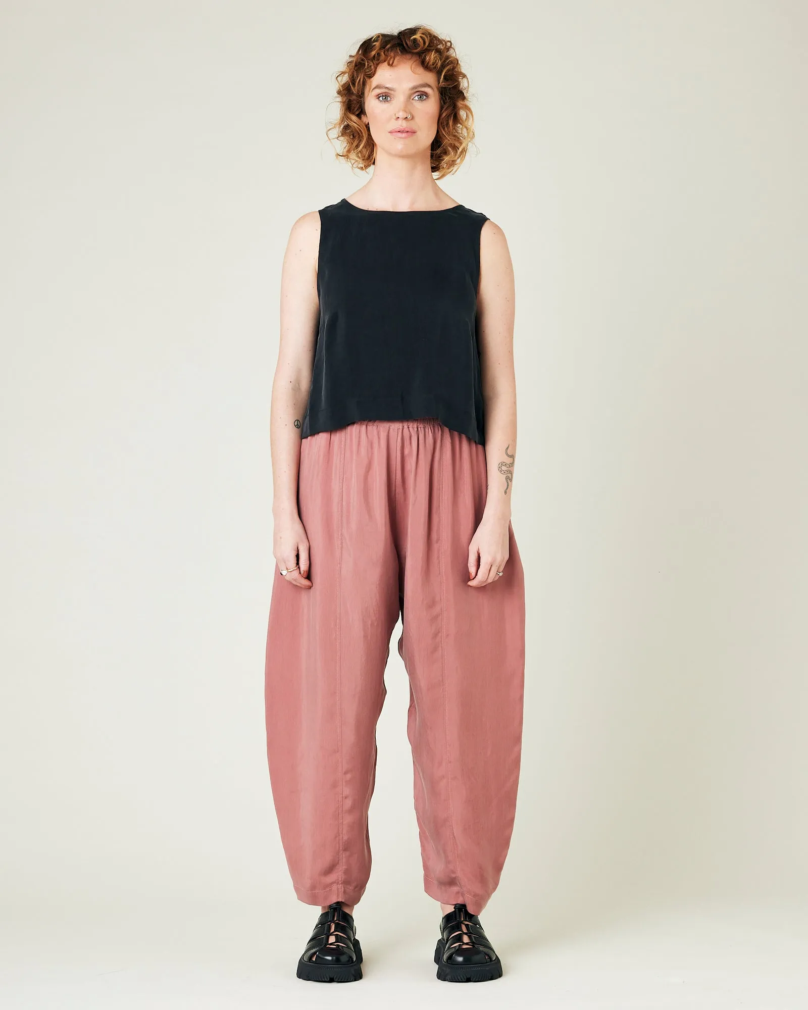 Mabel Dusty Pink Cupro Trousers