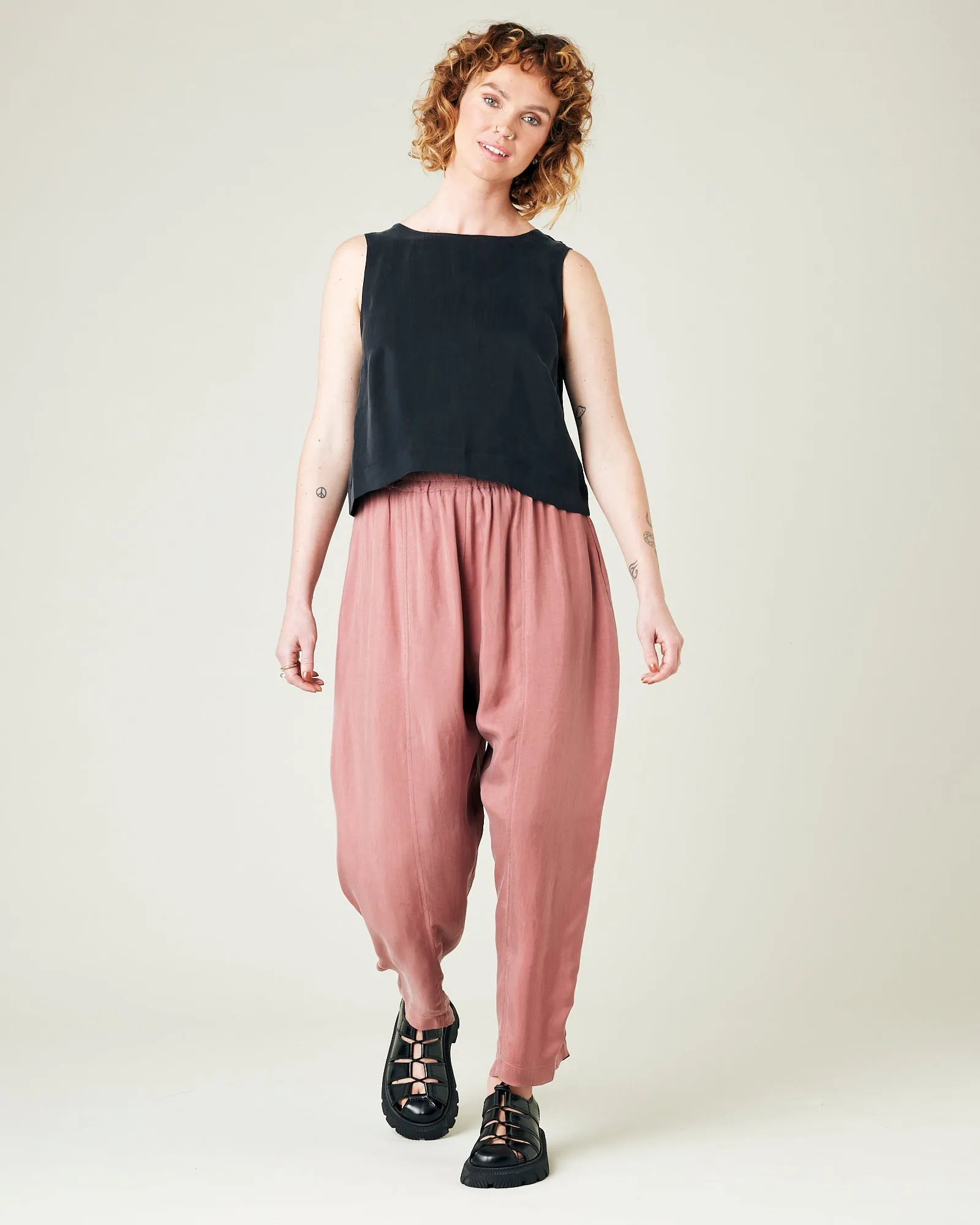 Mabel Dusty Pink Cupro Trousers