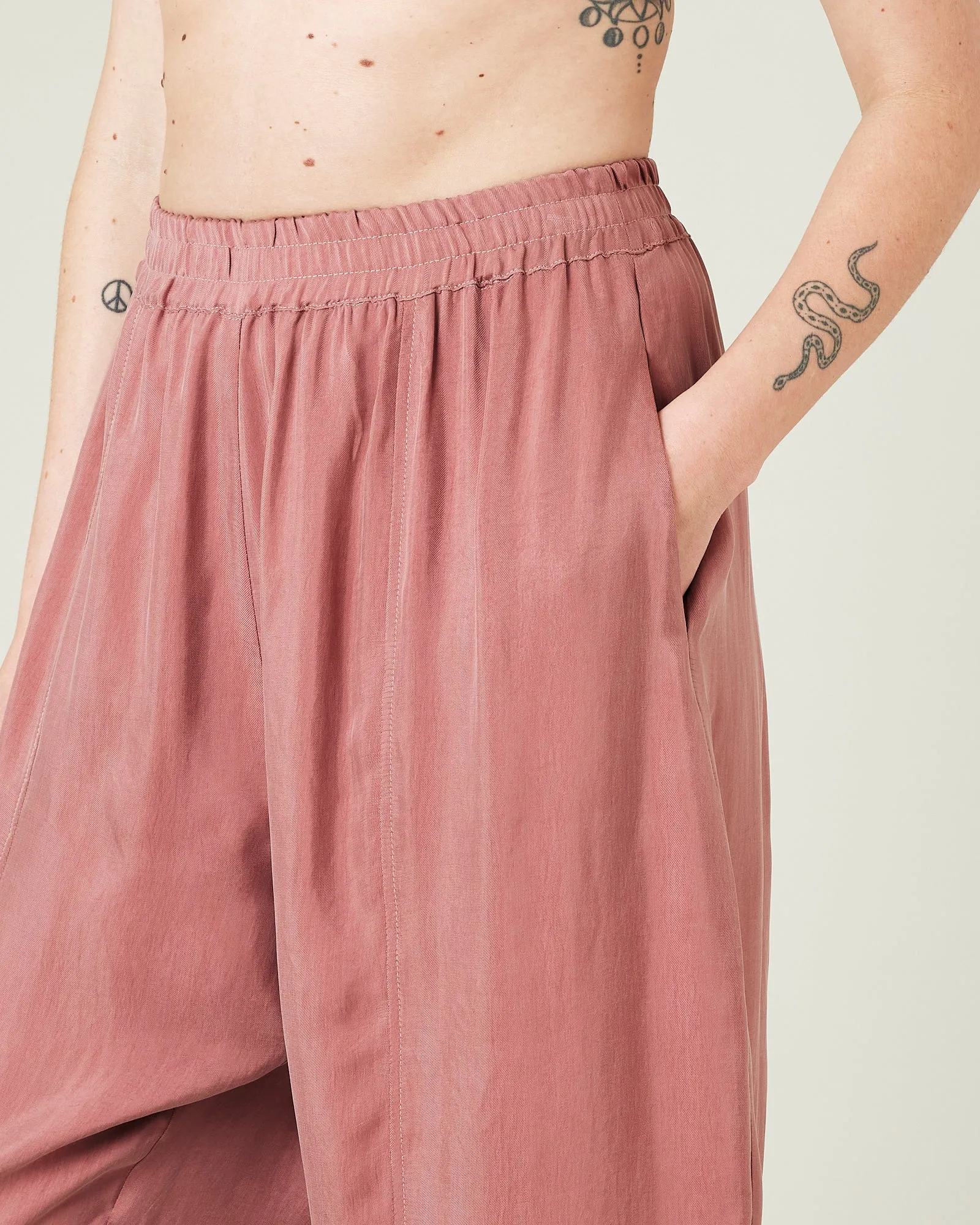 Mabel Dusty Pink Cupro Trousers