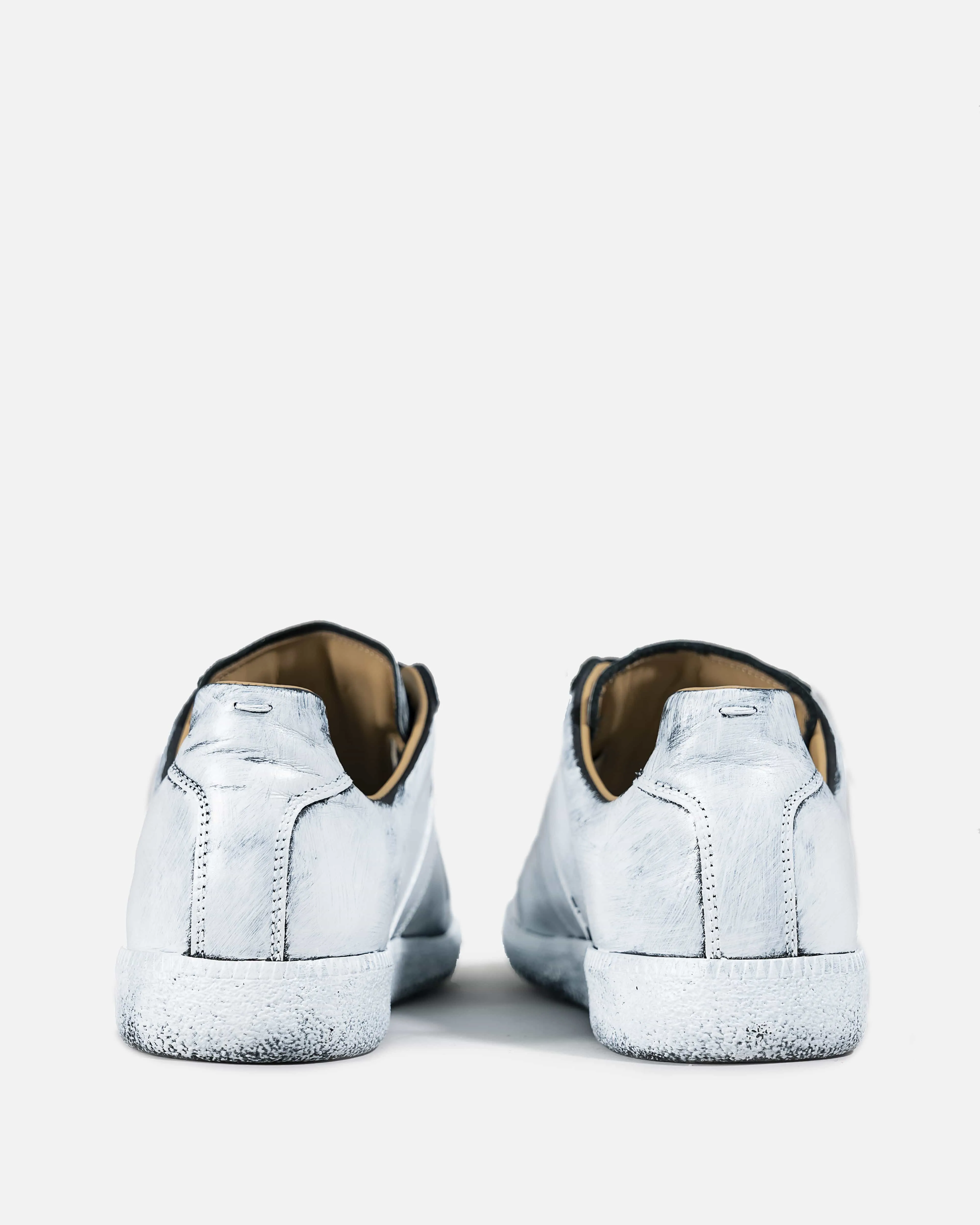 Maison Margiela Hand-Painted Replica Sneakers in White/Black