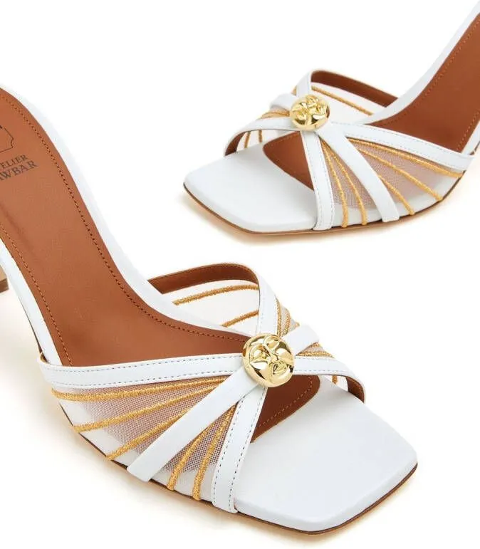 Malone Souliers engraved-detail 70mm mule sandals White