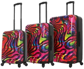 Mia Toro Duaiv Zebra 3-Piece Luggage Set 