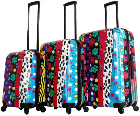 Mia Toro Tropicolla Multicolor 3-Piece Luggage Set 