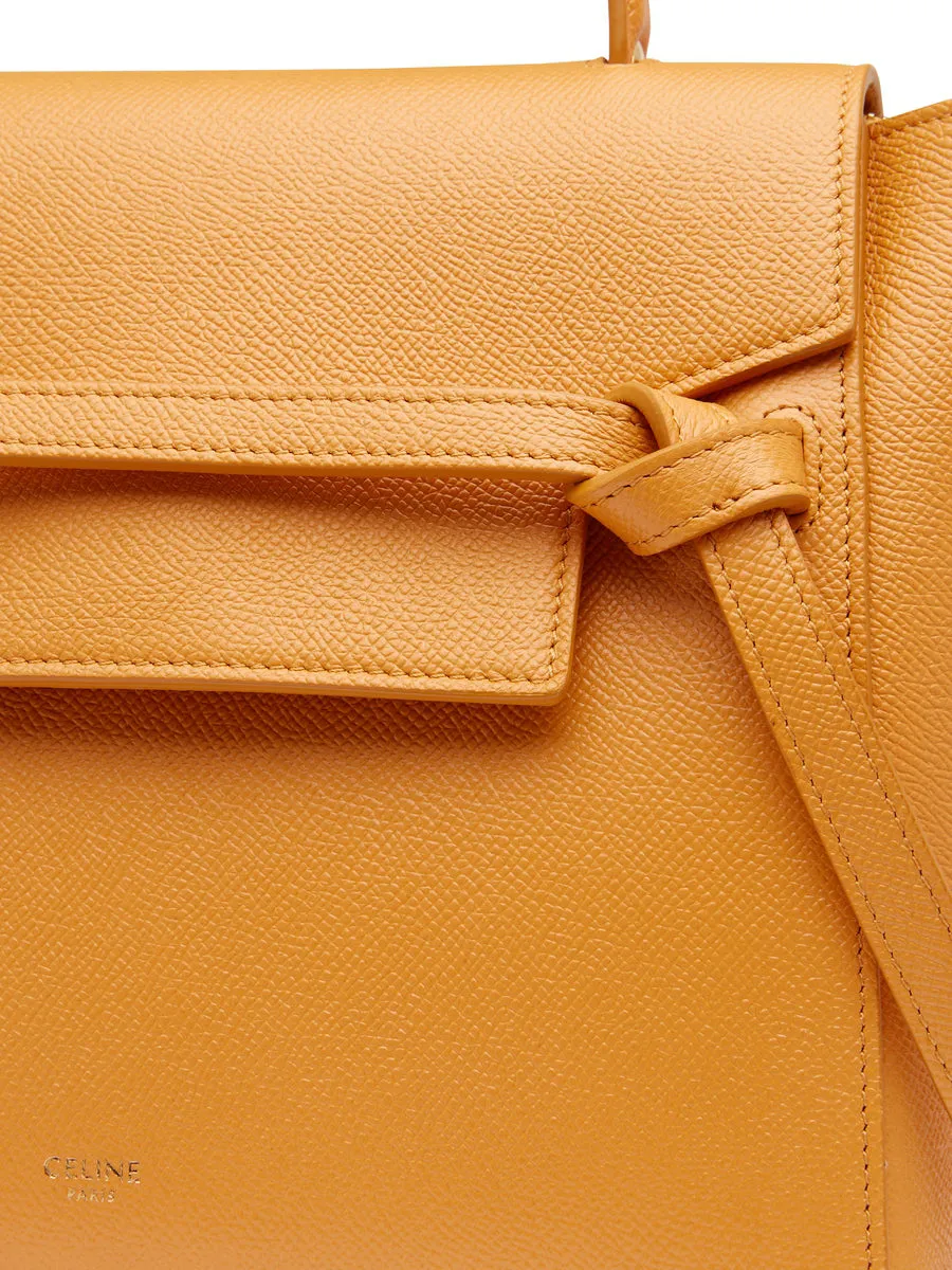 Micro Belt Bag in Grained Calfskin in Calendula